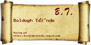 Boldogh Tünde névjegykártya